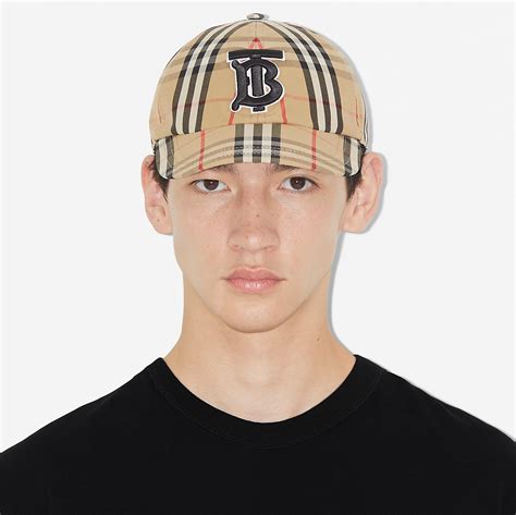 lee daehwi burberry vintage check baseball cap|Check Cotton Baseball Cap in Archive beige .